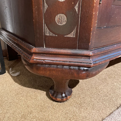 Antique Scalloped Top Painted Florals Buffet C SIDEBOARDS