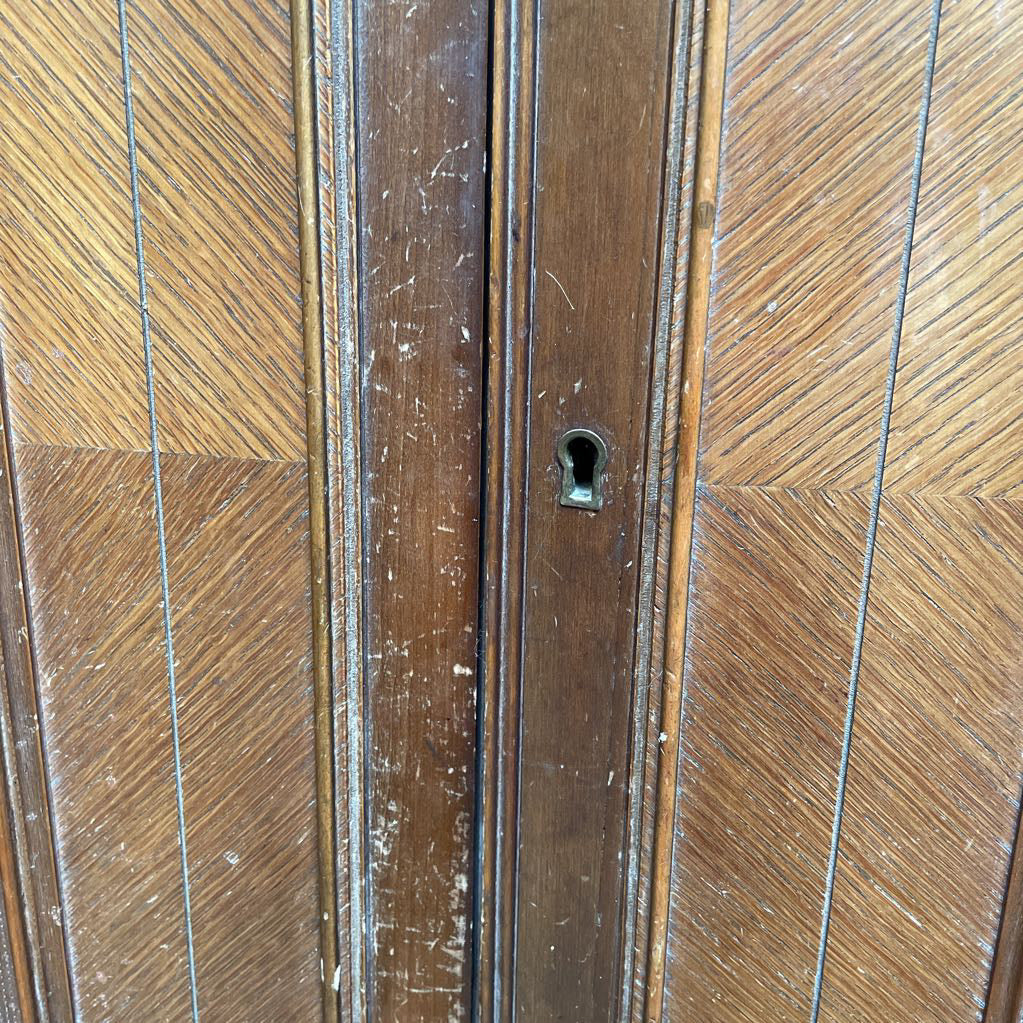 Antique Edwardian Ornate Wardrobe w 2 Doors C BOOKSHELVES