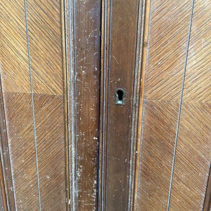 Antique Edwardian Ornate Wardrobe w 2 Doors C BOOKSHELVES