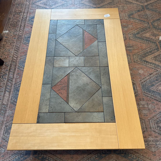 Ultra Low Retro Stone Pattern Top Coffee Table C COFFEE TABLES