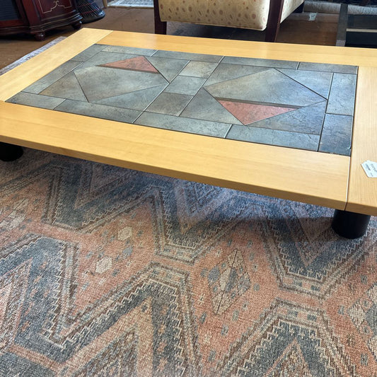 Ultra Low Retro Stone Pattern Top Coffee Table C COFFEE TABLES