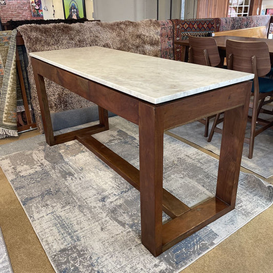 Four Hands Everton Marble and Acacia Kitchen Island C CABINETS