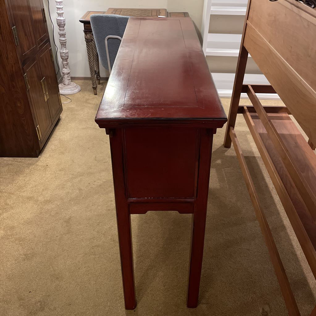 Asian Style Red Console Table with Drawers C CABINETS