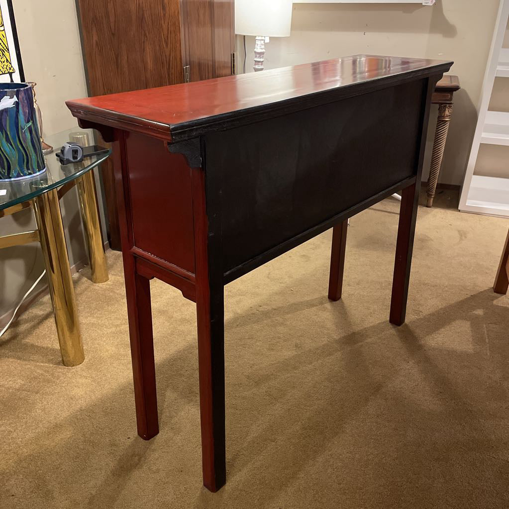 Asian Style Red Console Table with Drawers C CABINETS