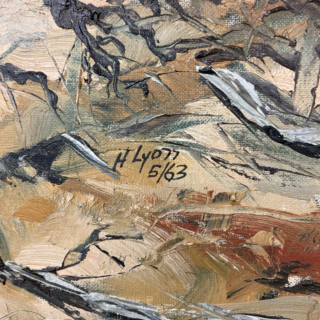 H.LYON Signed Mid Century Tree Painting ART