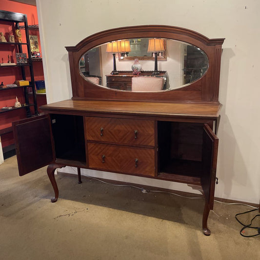 Bookmatched Front 2 Drawer 2 Door w/Mirror Cabriole Legs C SIDEBOARDS