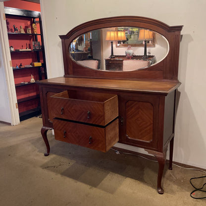 Bookmatched Front 2 Drawer 2 Door w/Mirror Cabriole Legs C SIDEBOARDS