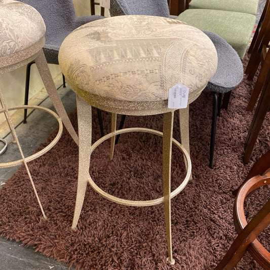 Textured Metal Tapestry Swivel Barstool C STOOLS