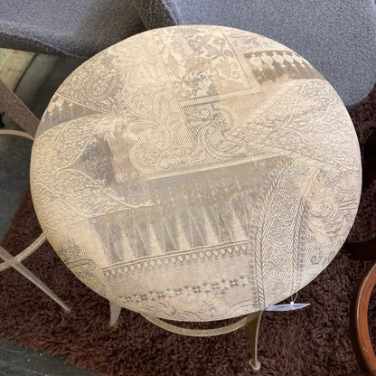 Textured Metal Tapestry Swivel Barstool