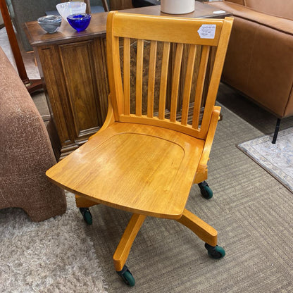 Blonde Wood Adjustable Desk Chair (AS IS)