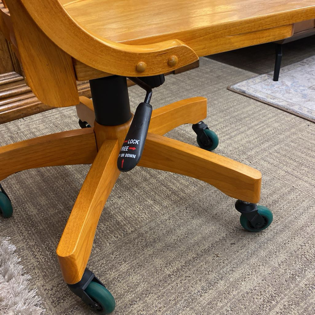 Blonde Wood Adjustable Desk Chair (AS IS)