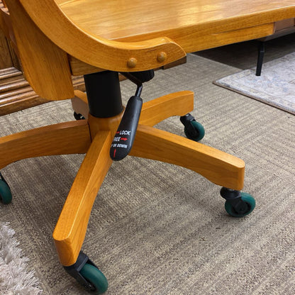 Blonde Wood Adjustable Desk Chair (AS IS)