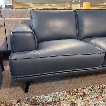 MC Style Blue Leather Loveseat U LOVESEATS