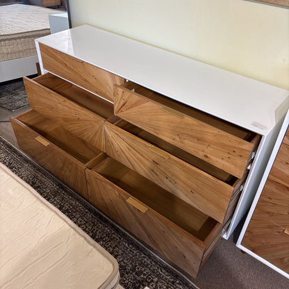 White Pattern Front Dresser C LOWBOYS
