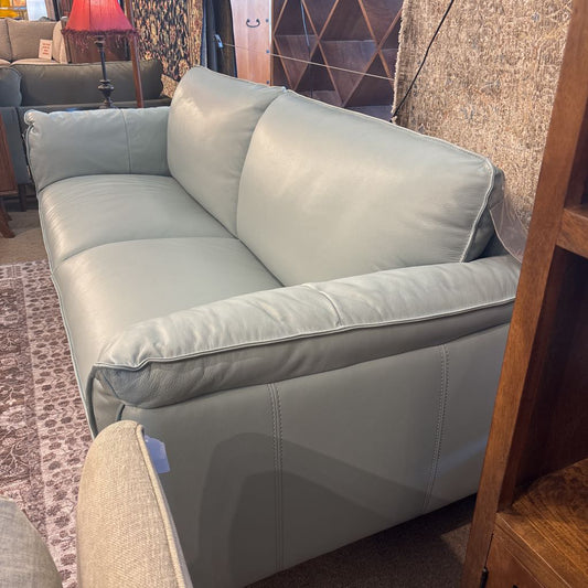 Robin Egg Blue Mod Leather Sofa U SOFAS
