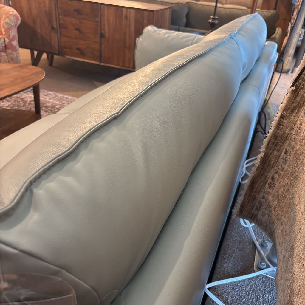 Robin Egg Blue Mod Leather Sofa U SOFAS