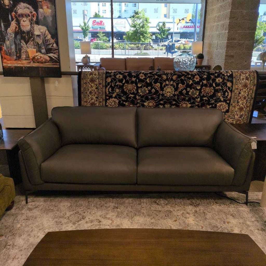 Charcoal Mod Leather Sofa U SOFAS