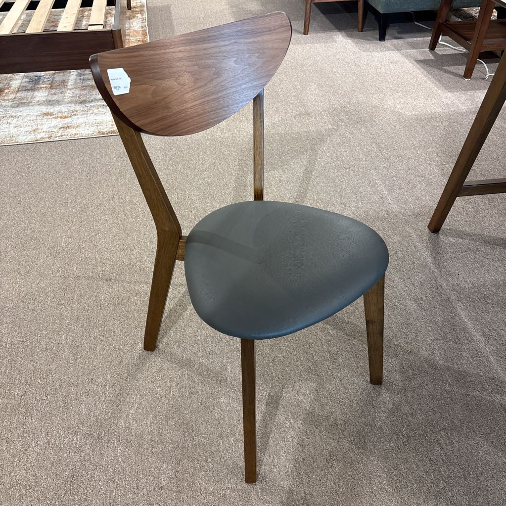Grey Seat Walnut Chair C DINING CHAIRS