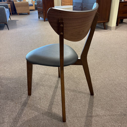 Grey Seat Walnut Chair C DINING CHAIRS