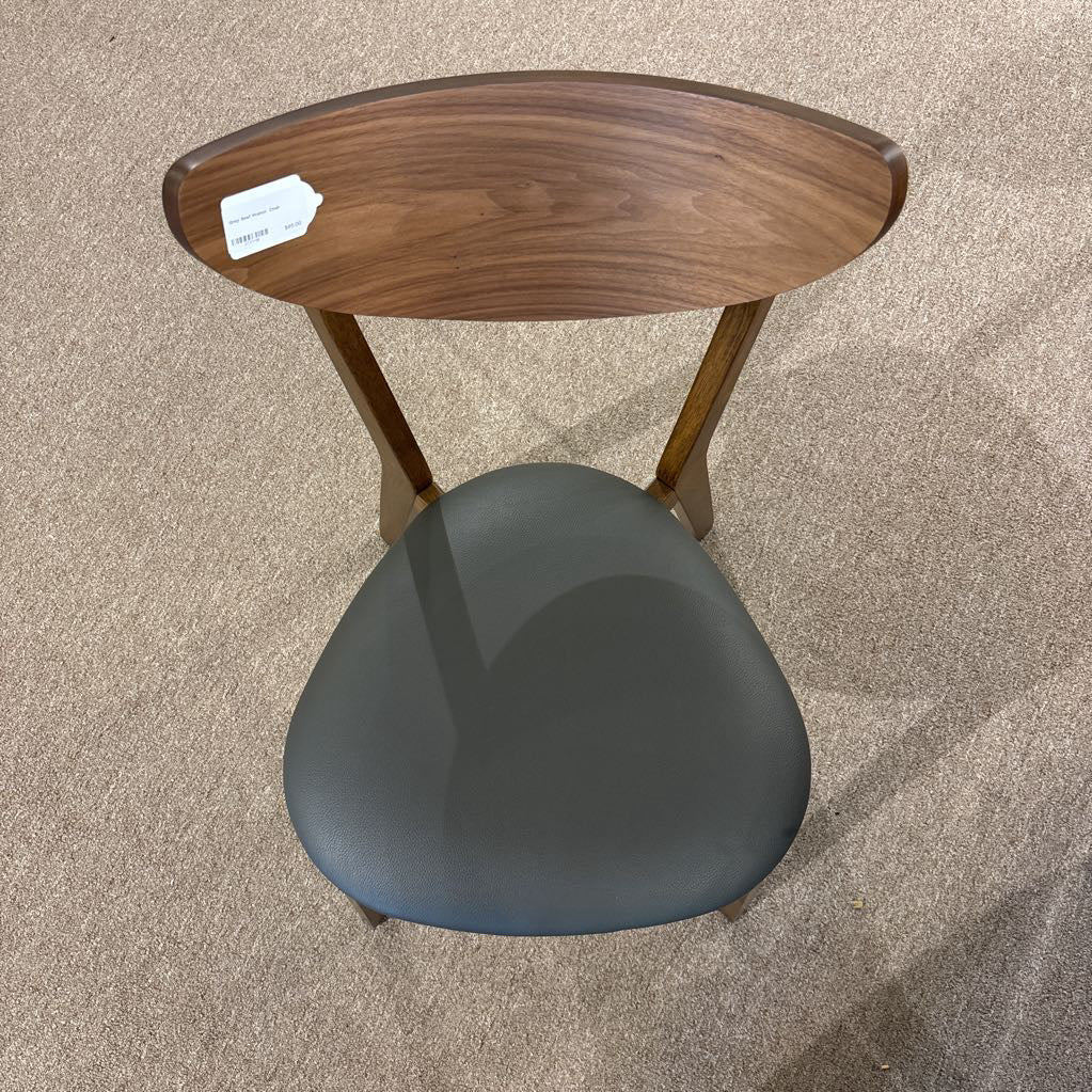 Grey Seat Walnut Chair C DINING CHAIRS