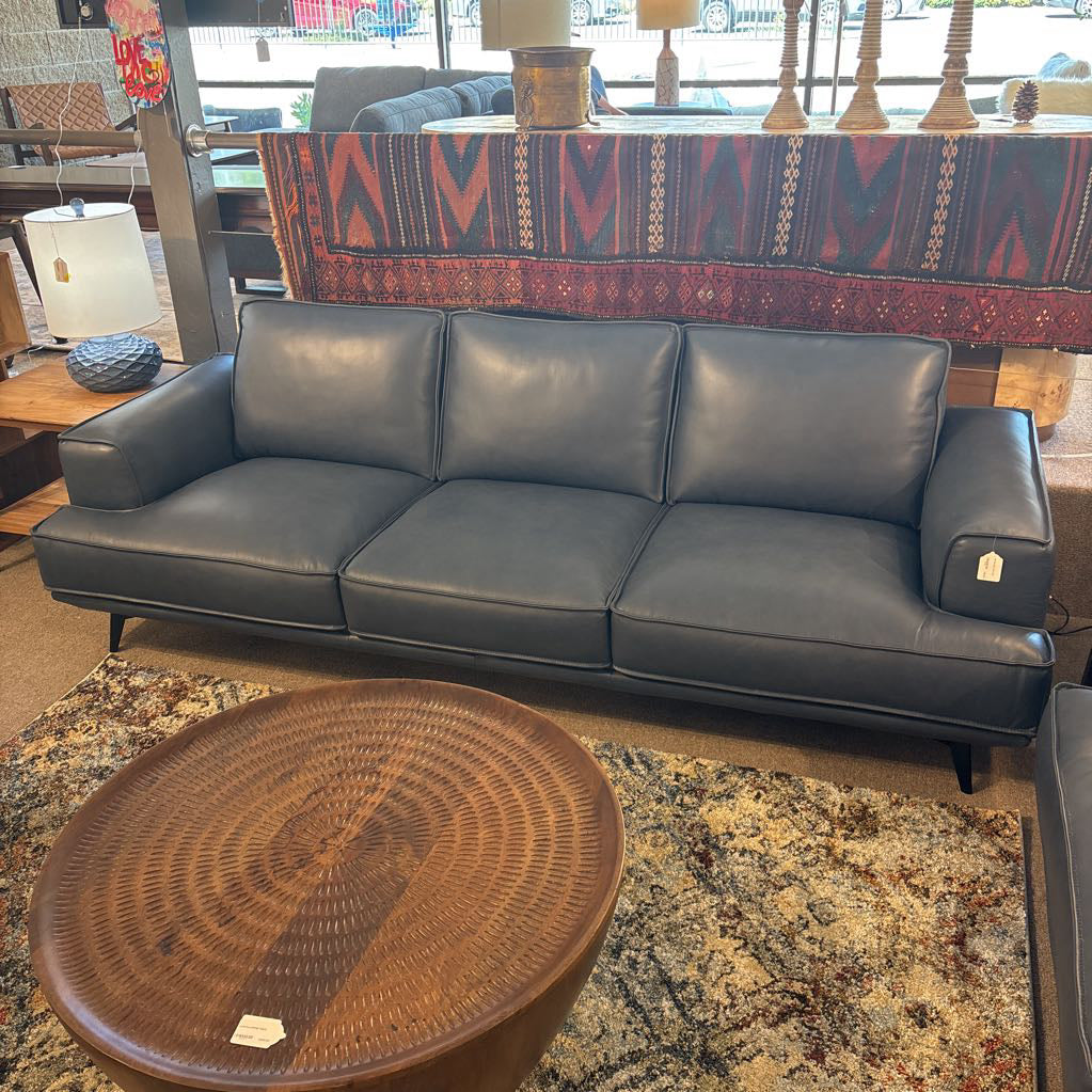 MC Style Blue Leather Sofa U SOFAS