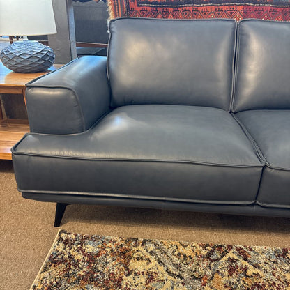 MC Style Blue Leather Sofa U SOFAS