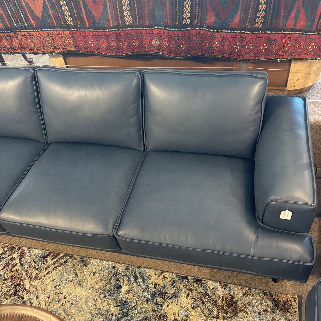 MC Style Blue Leather Sofa U SOFAS