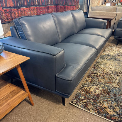 MC Style Blue Leather Sofa U SOFAS