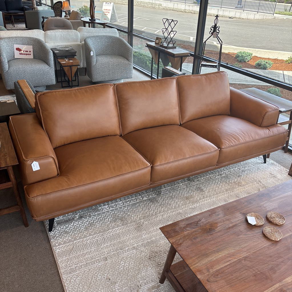 MC Style Tan Leather Sofa
