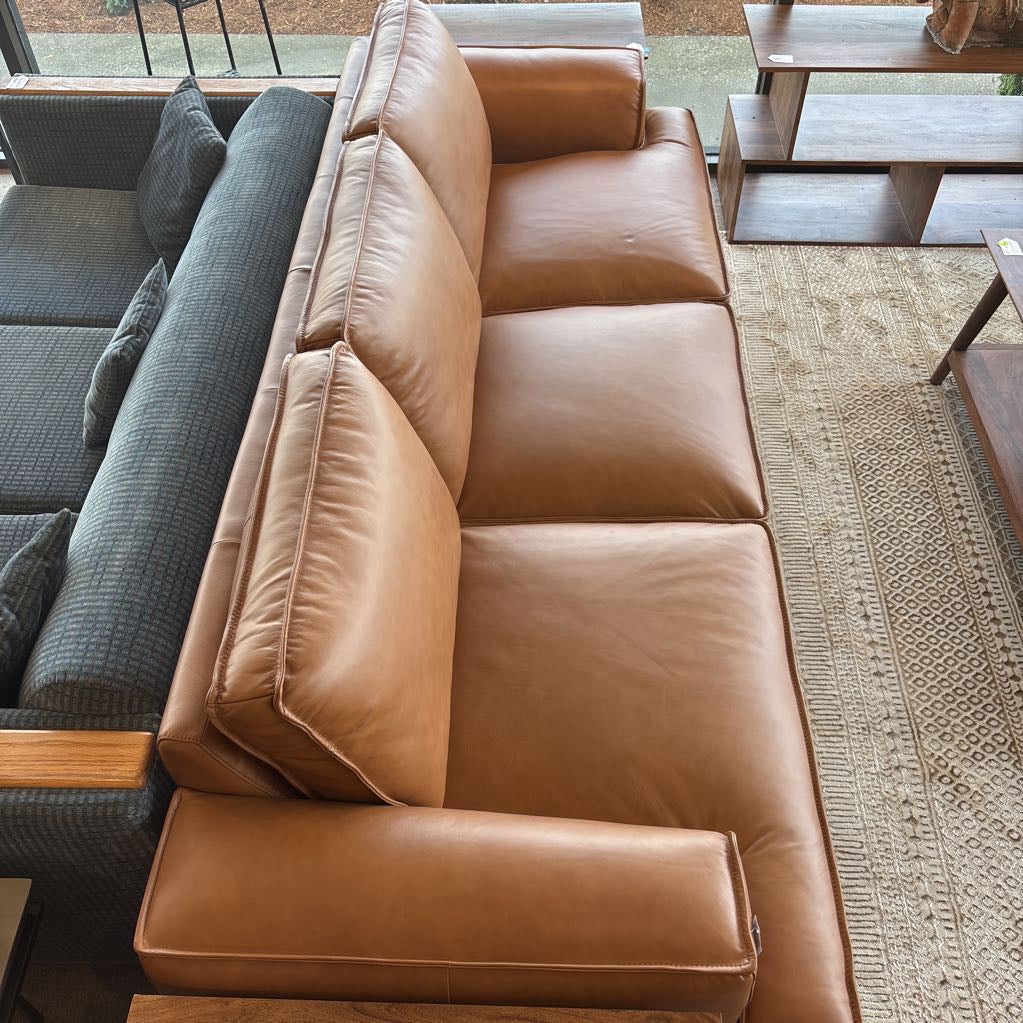 MC Style Tan Leather Sofa U SOFAS
