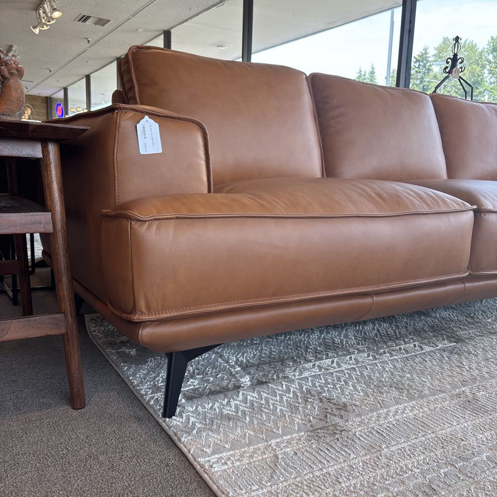 MC Style Tan Leather Sofa U SOFAS