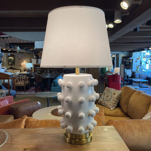 White Dotted Ceramic Table Lamp LAMPS