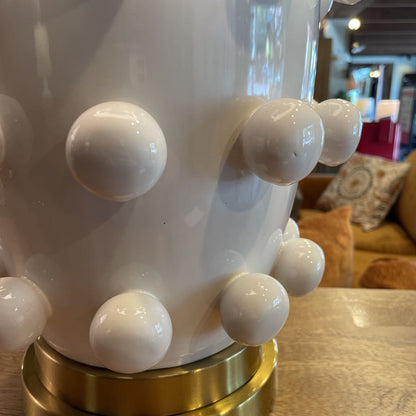 White Dotted Ceramic Table Lamp LAMPS