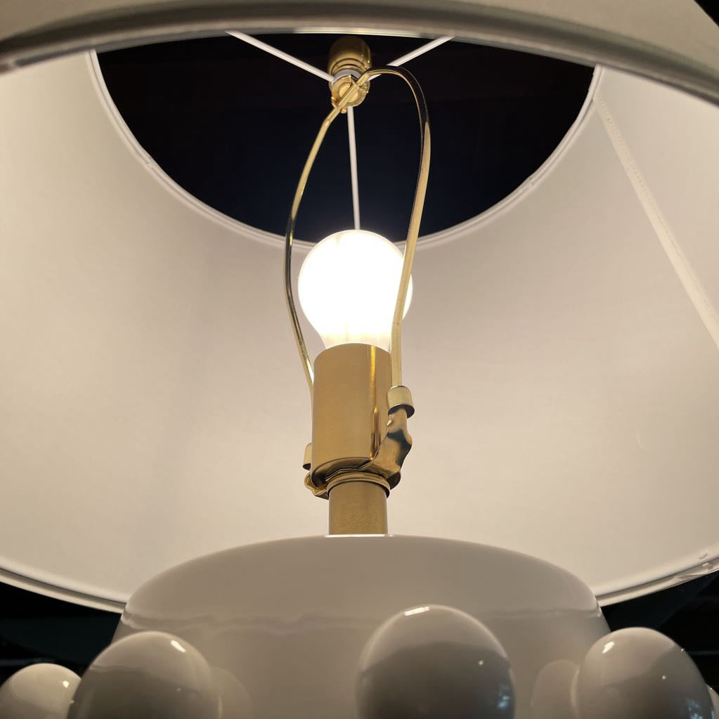 White Dotted Ceramic Table Lamp LAMPS
