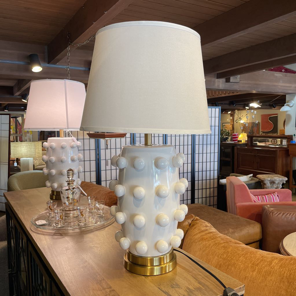 White Dotted Ceramic Table Lamp LAMPS
