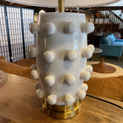 White Dotted Ceramic Table Lamp LAMPS