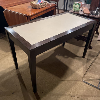 Taupe Leather Top Dark Wooden Frame Desk C DESKS