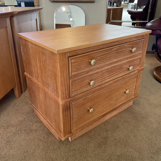 2 Drawer Flower Handles Light Wood Nightstand C NIGHTSTANDS
