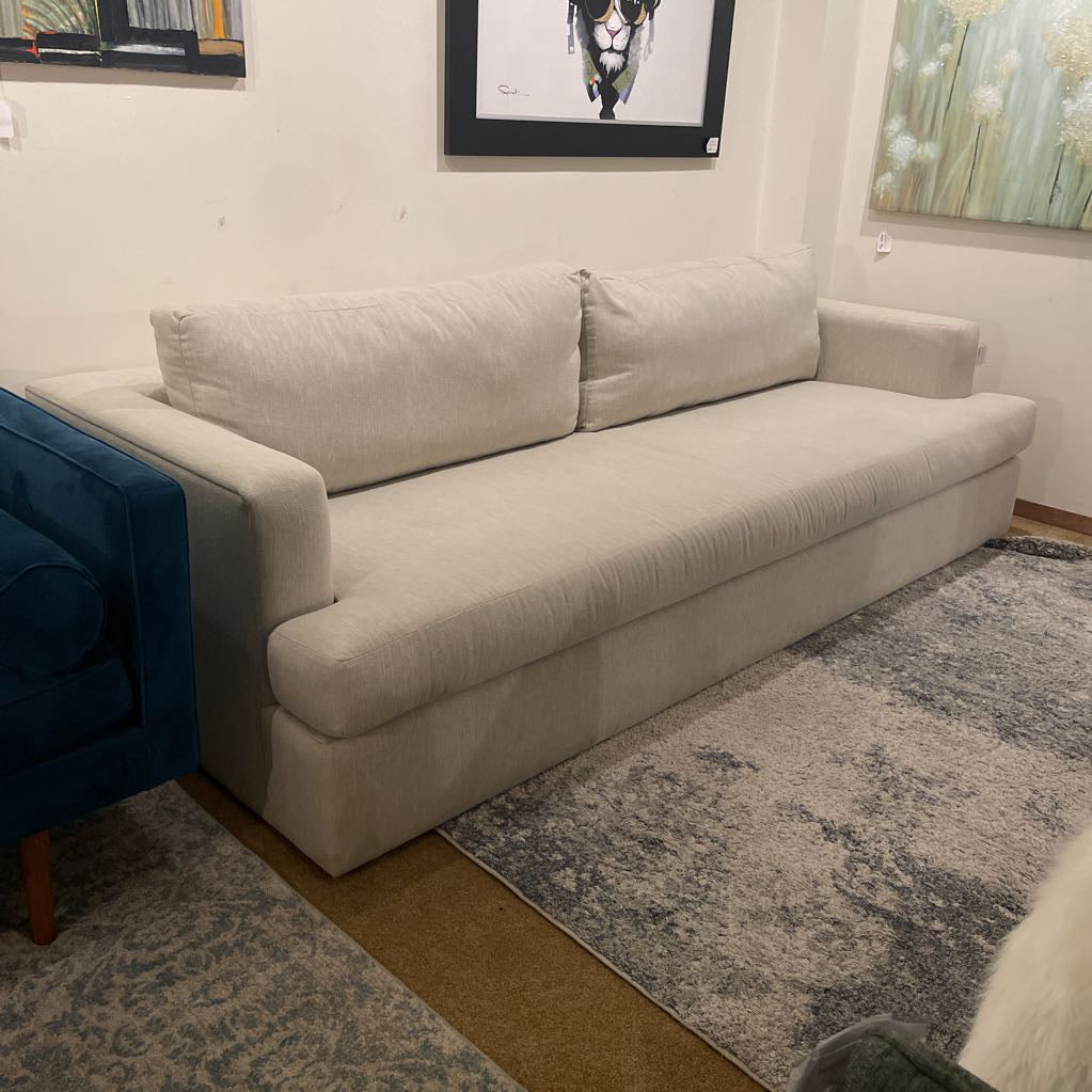 Cream Fabric Bench Seat Sofa
