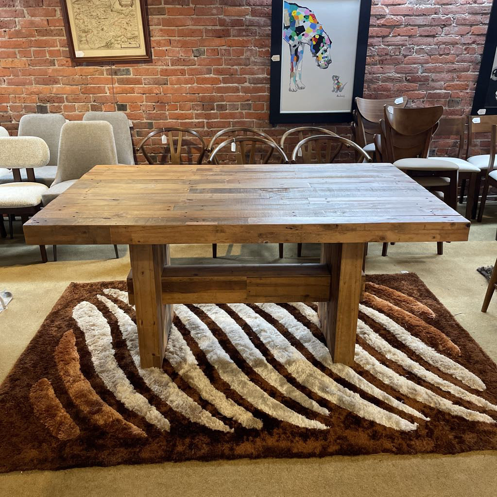 Rustic Wooden Trestle Dining Table C DINING TABLES