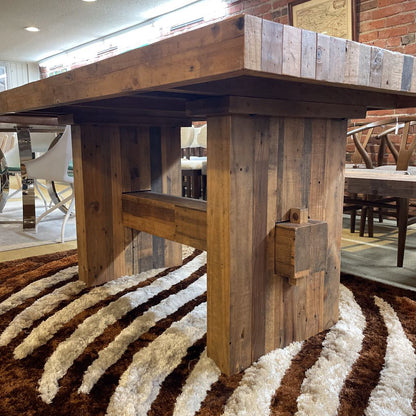 Rustic Wooden Trestle Dining Table C DINING TABLES