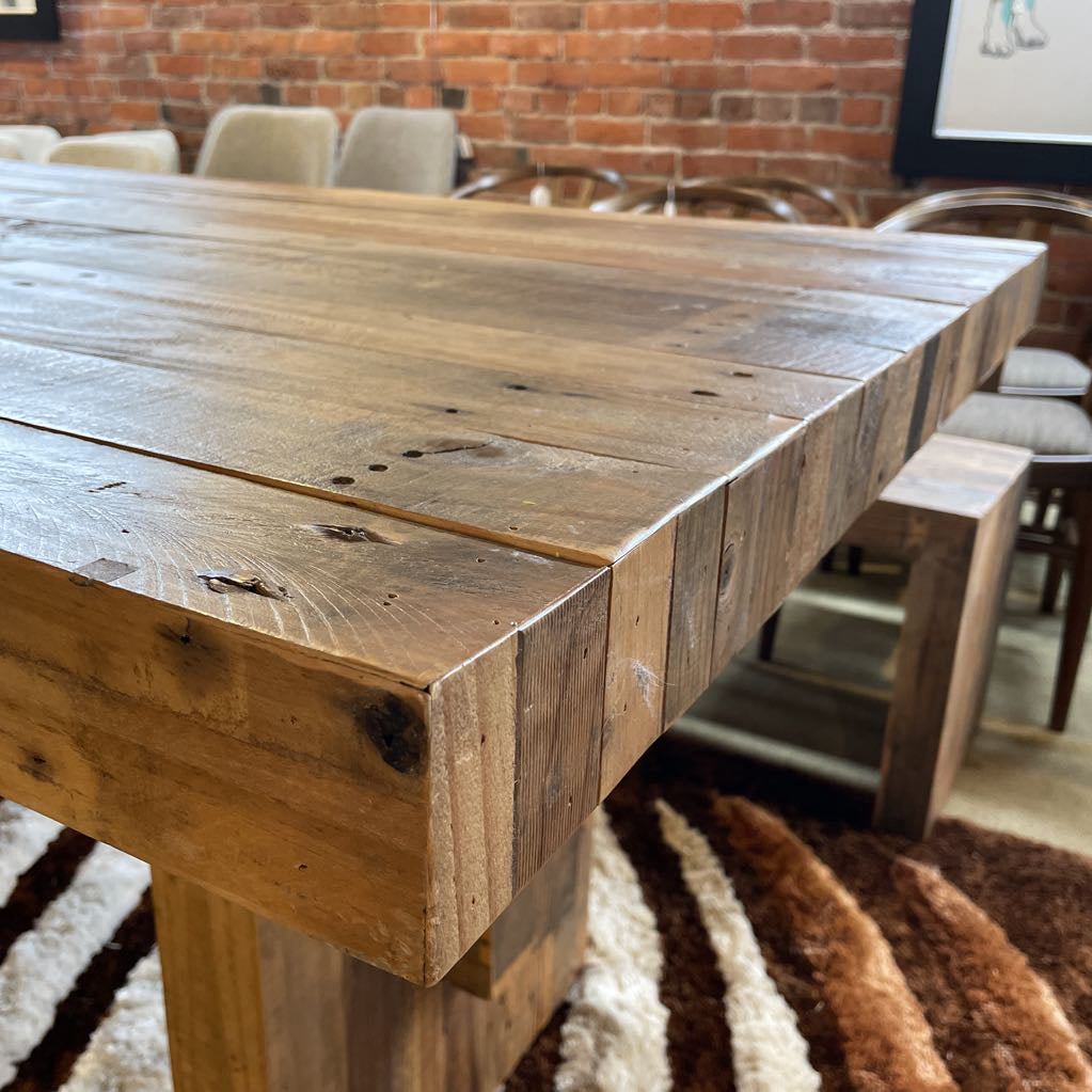 Rustic Wooden Trestle Dining Table C DINING TABLES