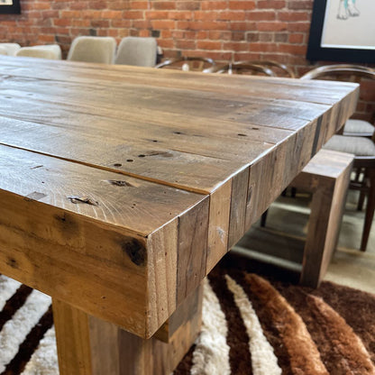 Rustic Wooden Trestle Dining Table C DINING TABLES