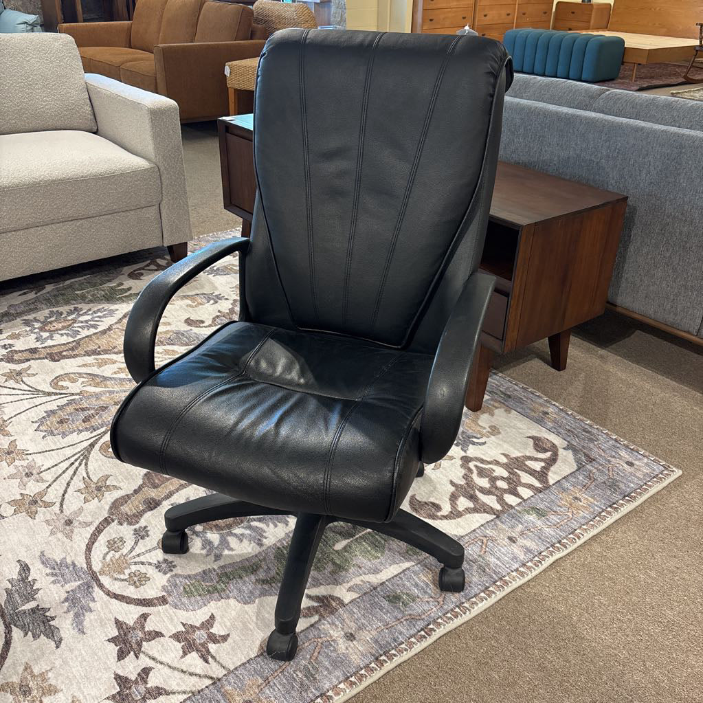 Black Faux Leather Office Chair