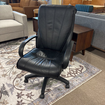 Black Faux Leather Office Chair