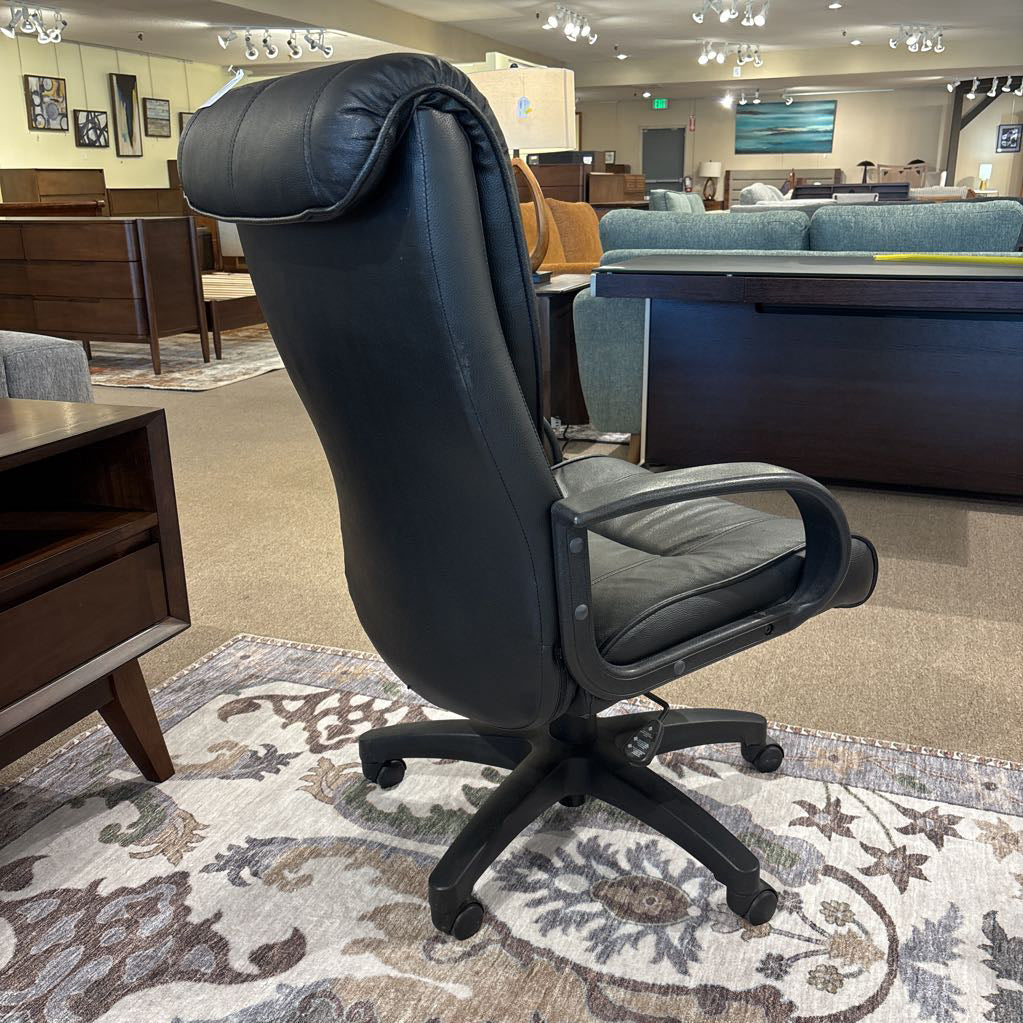 Black Faux Leather Office Chair