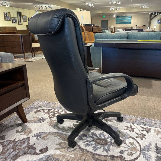 Black Faux Leather Office Chair