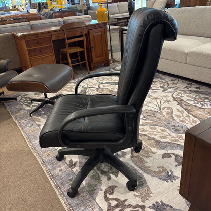 Black Faux Leather Office Chair