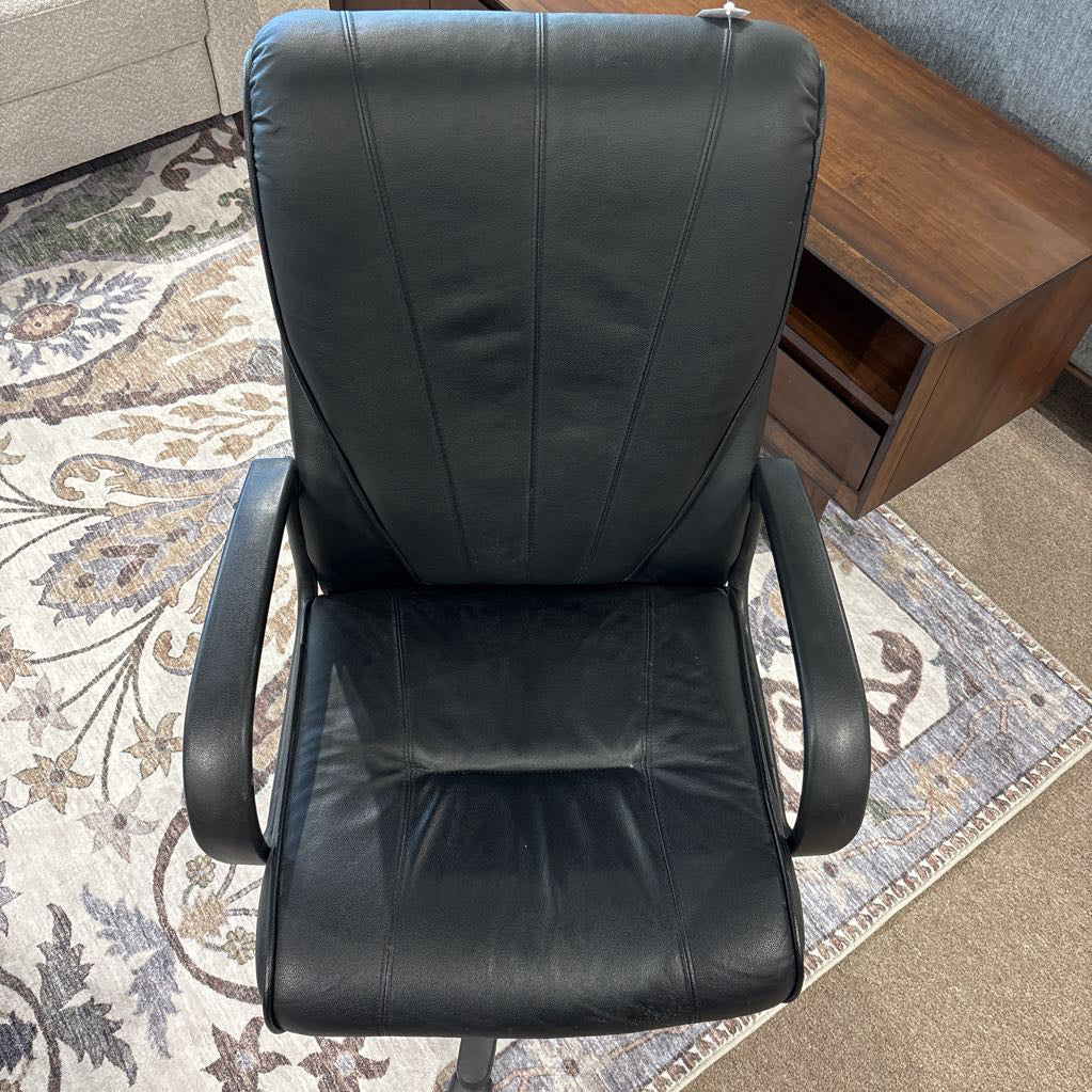Black Faux Leather Office Chair