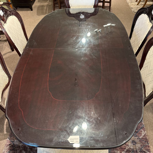 Victorian Style Italian Made Dining Table & Upholstered Dining Chairs (SET OF 8)